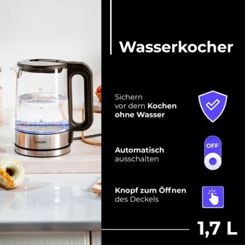 MS 1301 black Czajnik szklany 1,7 l z regulacją temp.