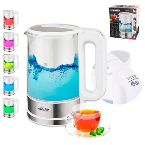 MS 1301 white Czajnik szklany 1,7 l z regulacją temp.