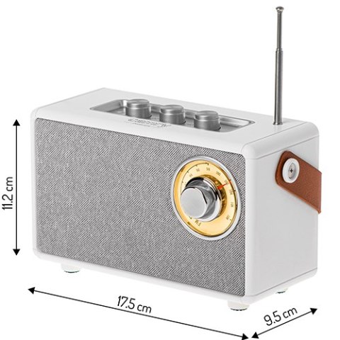 CR 1902 White Radio fm z bluetooth - usb-c