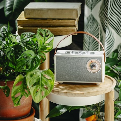 CR 1902 White Radio fm z bluetooth - usb-c