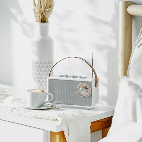 CR 1902 White Radio fm z bluetooth - usb-c