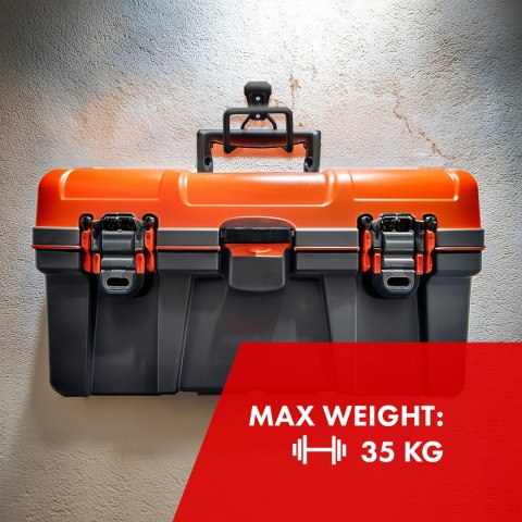 Uchwyt ścienny do garażu Maclean, na opony, narzędzia ogrodnicze, drabinę, węże. rowery, stalowy, max. obciążenie 35kg, MC-441