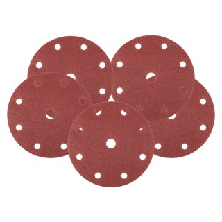 Krążki ścierne 150 mm, P100, 5 szt., z 9 otworami do 04-721