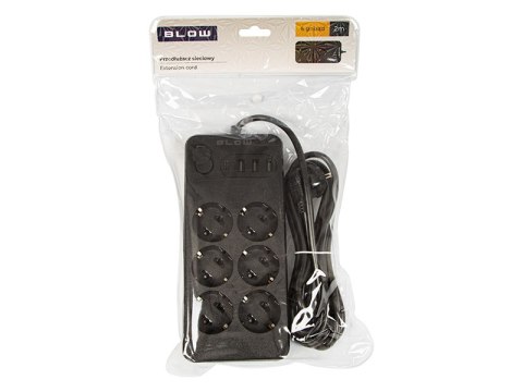 98-210# Przedłużacz sieciowy ps-620 6-gniazd 3xusb 1xusb-c 2m czarny 3x1mm