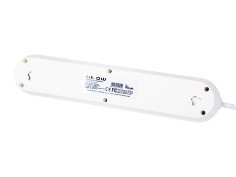 98-217# Przedłużacz sieciowy ps-330 3-gniazda 3xusb 3m biały 3x1mm