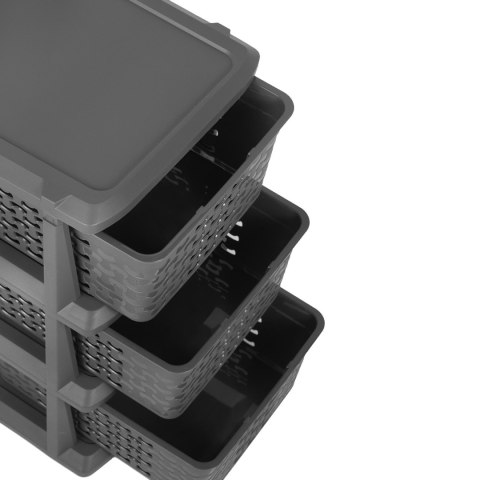 Stojak Cotton BranQ, z 3 koszami, ciemnoszary, 1783