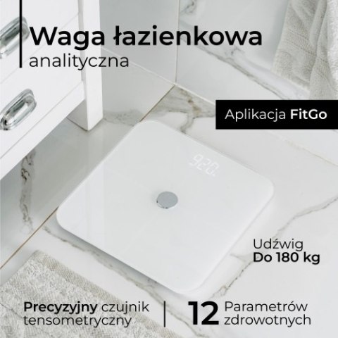 AD 8187 White Waga łazienkowa analityczna ? smart - aplikacja fitgo