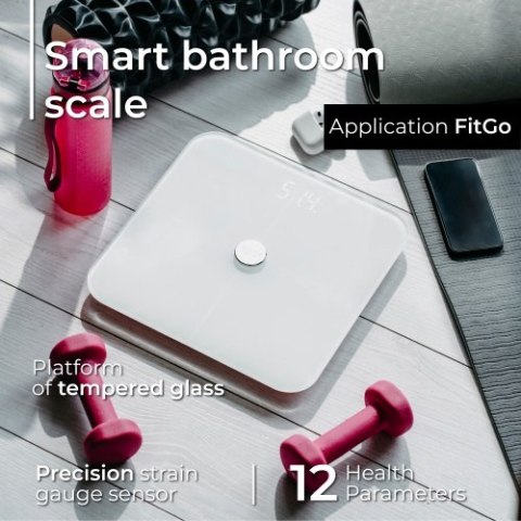 AD 8187 White Waga łazienkowa analityczna ? smart - aplikacja fitgo