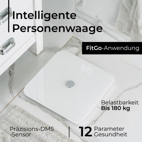 AD 8187 White Waga łazienkowa analityczna ? smart - aplikacja fitgo