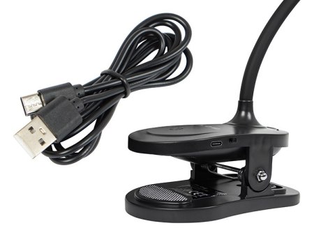 44-165# Lampka biurkowa led lb-20 z klipsem czarna`