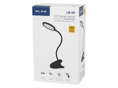 44-165# Lampka biurkowa led lb-20 z klipsem czarna`