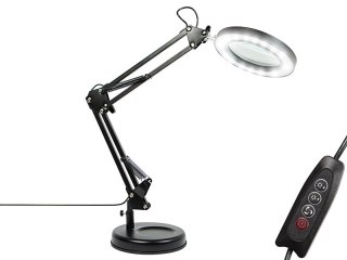 44-169# Lampka biurkowa led lb-23 czarna z lupą"