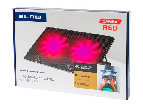 66-368# Podstawka chłodząca laptop 2 fan samba red