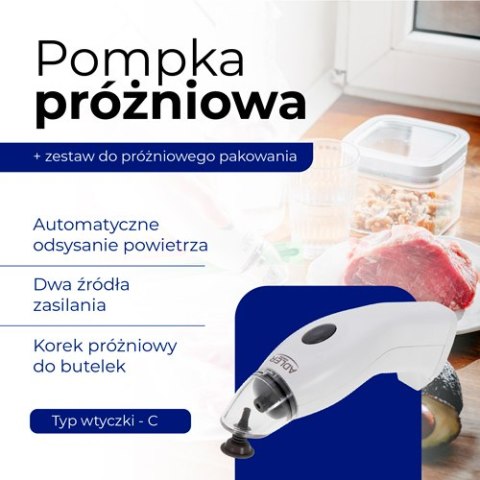 AD 4514 Pompka do pakowania próżniowego + zestaw do próżniowego pakowania