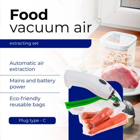 AD 4514 Pompka do pakowania próżniowego + zestaw do próżniowego pakowania