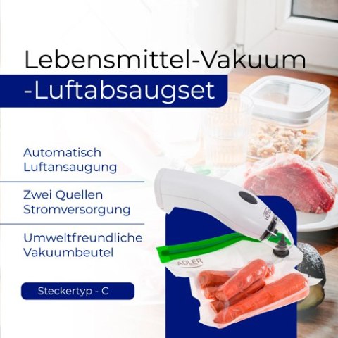 AD 4515 Pompka do pakowania próżniowego + zestaw do próżniowego pakowania