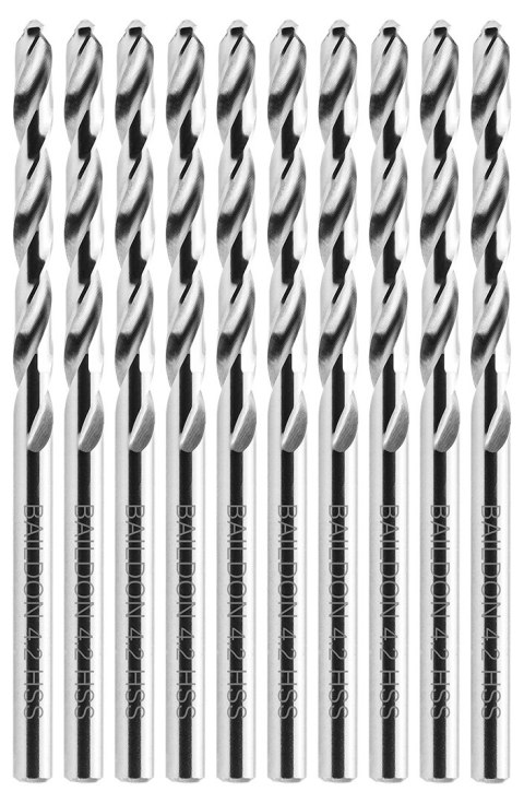 Wiertła do metalu Baildon BASIC DIN 338 RN NWKa 4,2 mm, HSS (S), 75-43 mm, wielokrotność 10