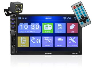 78-363# Radio bluetec bc9000 2din 7" + kamera cofania