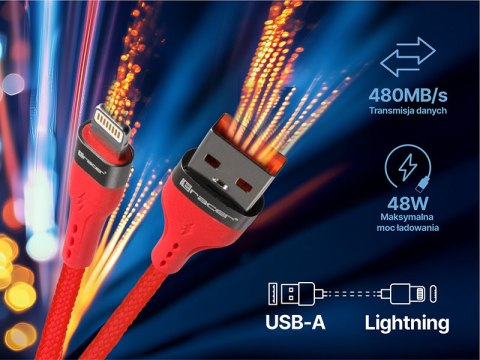 Kabel TRACER USB A - Lightning 1m RD
