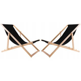 Zestaw stolik do lezaków +2 lezaki CZARNE, Woodok