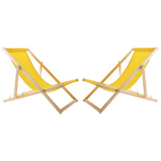 Zestaw stolik do lezaków +2 lezaki żółty, Woodok