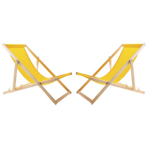 Zestaw stolik do lezaków +2 lezaki żółty, Woodok