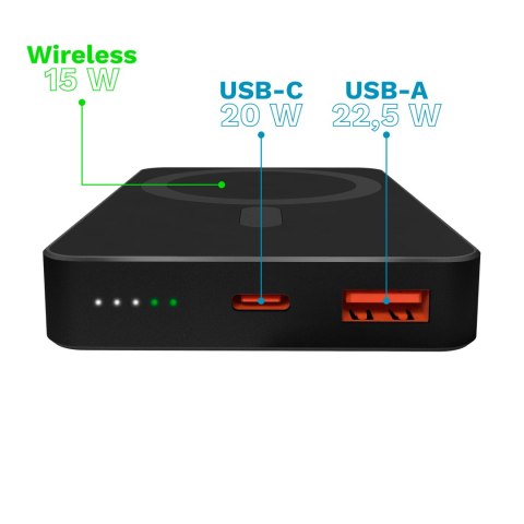 POWERBANK indukcyjny Kruger&Matz 10000 mAh Mag Safe czarny