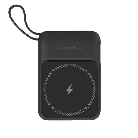 POWERBANK indukcyjny Kruger&Matz 10000 mAh Mag Safe z kablem czarny