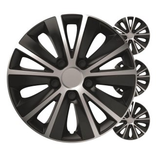Kołpaki samochodowe 4szt. komplet rapide czarno srebrne 16" cali color box