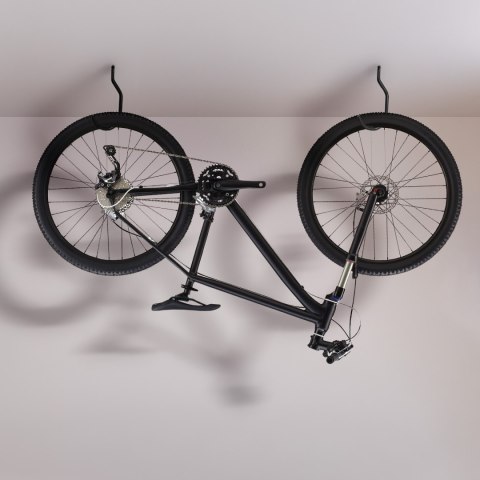 Komplet 2 haków sufitowych Maclean, na drabinę, rower, wąż ogrodowy, stalowy, max. obciążenie 10kg/uchwyt, MC-485