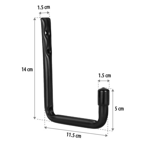 Komplet 2 uchwytów ściennych Maclean, na opony, koła, drabinę, rower, stalowy, max. obciążenie 22kg/uchwyt, MC-488