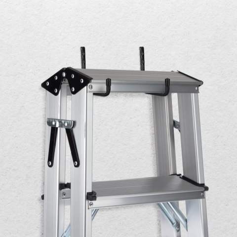 Komplet 2 uchwytów ściennych Maclean, na opony, koła, drabinę, rower, stalowy, max. obciążenie 22kg/uchwyt, MC-488