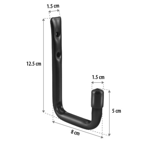 Komplet 2 uchwytów ściennych Maclean, na opony, koła, drabinę, rower, stalowy, max. obciążenie 22kg/uchwyt, MC-489