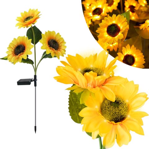 Ozdobne ogrodowe lampki solarne Rebel - słonecznik