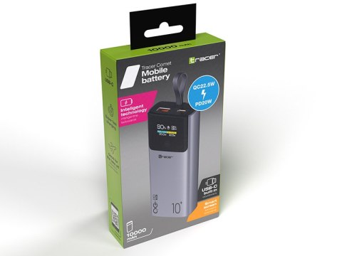 Power bank TRACER Comet 10000mAh screen PD+QC