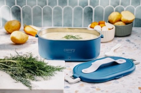 CR 4517 Pojemnik na żywność - podgrzewany - zestaw - metalowy pojemnik + komplet sztućców + woreczek podróżny