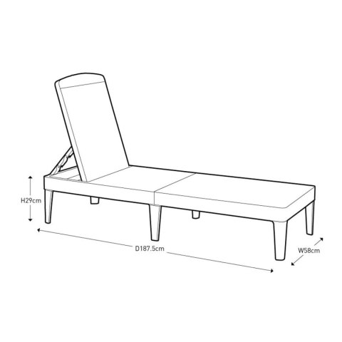 Leżak ogrodowy regulowany Jaipur Sun Lounger grafitowy