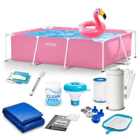 Basen ogrodowy stelażowy 220 x 150 x 60 cm 15w1 INTEX 28266