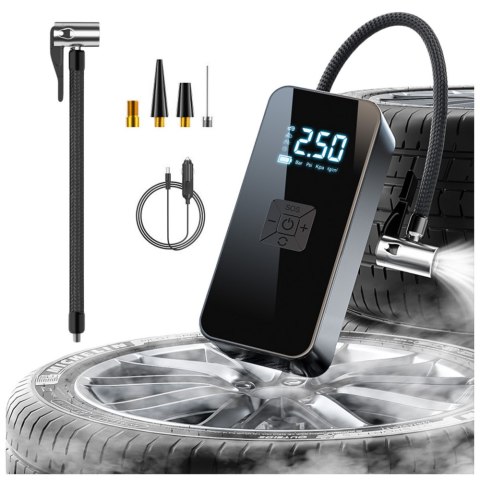 Elektryczny Mini Kompresor Przenośny Latarka LED 3 Końcówki