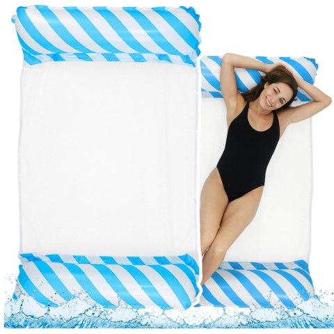 Dmuchany Hamak Wodny Materac Leżak Biało-Niebieski 120x70cm