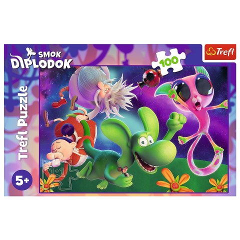 Puzzle - 100 - Smok Diplodok i przyjaciele - Trefl 16486