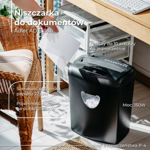 AD 1038 Black Niszczarka do dokumentów