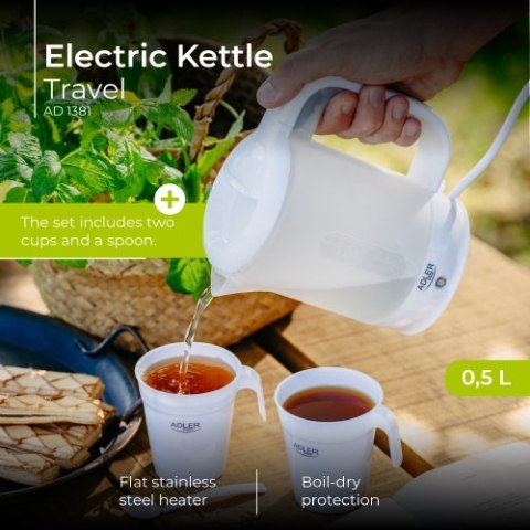 AD 1381 Czajnik elektryczny plastikowy turystyczny 0,5 l