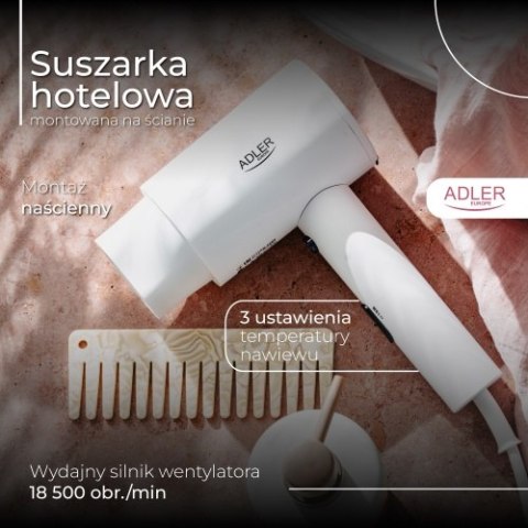 AD 2285 white Suszarka hotelowa, montowana na ścianie