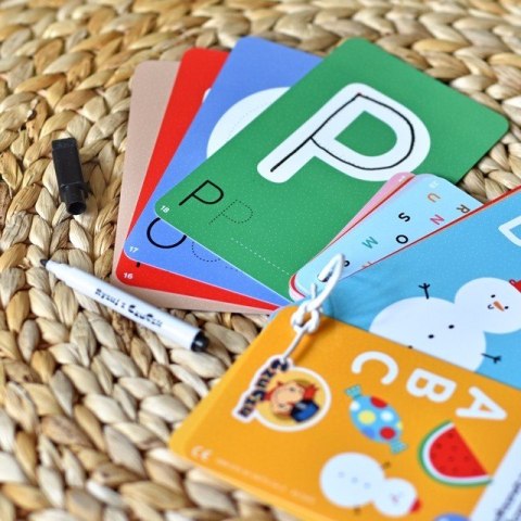 Zestaw edukacyjny poznaję litery zabawy edukacyjne z pisakiem zmazywakiem