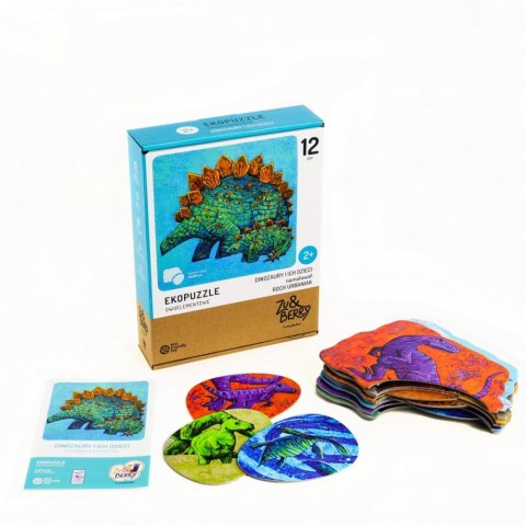 Puzzle dwuelementowe dinozaury i ich dzieci