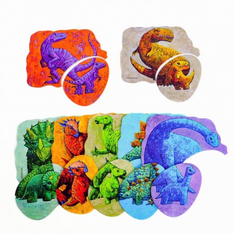 Puzzle dwuelementowe dinozaury i ich dzieci