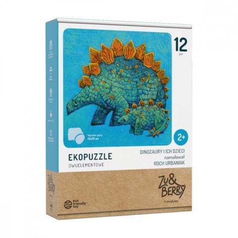 Puzzle dwuelementowe dinozaury i ich dzieci