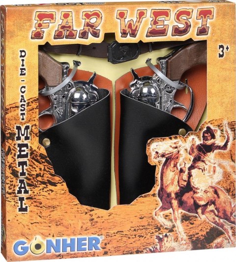 Zestaw kowbojski 2 rewolwery i pasek gonher