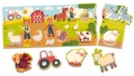 Układanka carotina baby puzzle panorama - farma